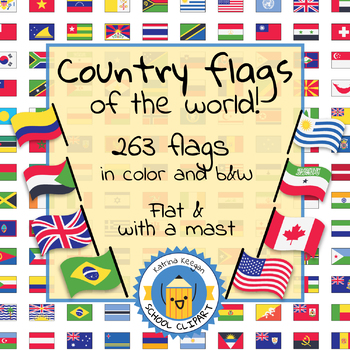 Preview of Country flags of the world: 263 Country flags - clip art bundle (1052 clips!)