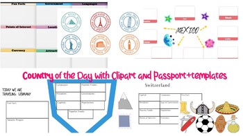 Preview of Country of the Day with Clipart and Passport
