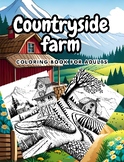 Countryside farm coloring book for adults: Country Farm Houses