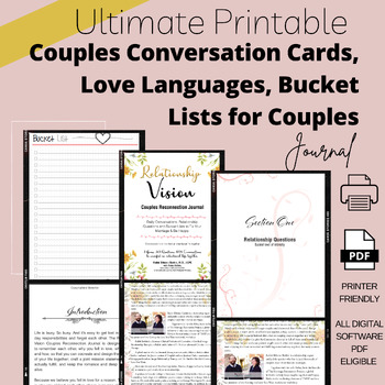 Preview of Couples Questions Love Languages Ice Breakers Conversation Cards Fill in Journal