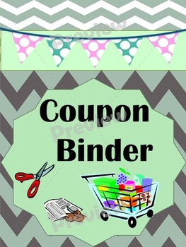 Preview of Coupon Binder Green/Gray Save $$$ for your Family