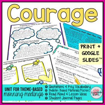 Preview of Courage Activities for SEL Print and Morning Meeting Slides