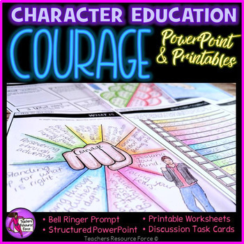 Preview of Courage Character Education Social Emotional Learning Activities
