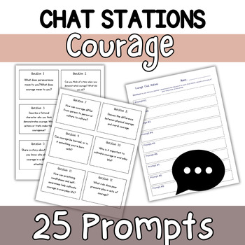 Preview of Courage Chat Stations- 6th, 7th, 8th Grade Character Education