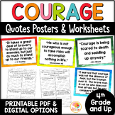 Courage Quotes Posters & Reflection Worksheets Activity: C