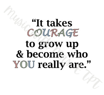 Courage Quote Printable by Music with Mrs E | TPT
