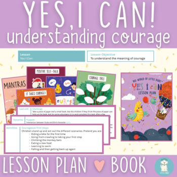 Preview of Courage: Self-Awareness Skills Lesson Plan & Book {SEL Book + Activities}