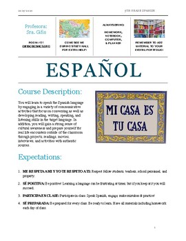 Preview of Course Overview + Description 5th Grade Spanish