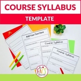 Middle School and High School Syllabus Template print and digital