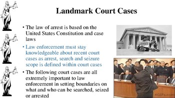 Preview of Court Cases Notes for Law Enforcement I