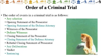 Preview of Courtroom Procedures PPT+notes for Principles of Law