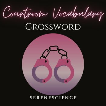Courtroom Vocabulary Crossword by Serene Science TPT