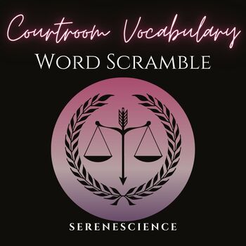 Preview of Courtroom Vocabulary Word Scramble