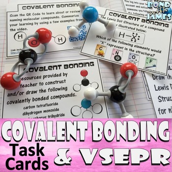 Preview of Covalent Compounds, Covalent Bonding & VSEPR (Molecular Geometry) Task Cards