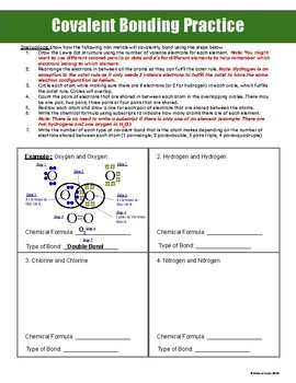 Preview of Covalent Bonding Worksheet