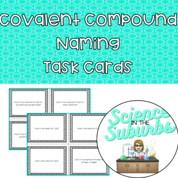 Preview of Covalent Compound Naming Task Cards