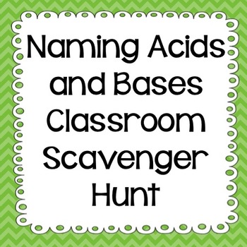 Naming Acids and Bases Review Activity by I Heart Teaching Science