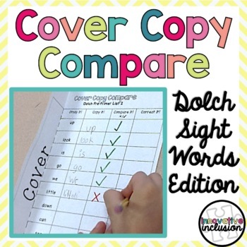 Preview of Cover Copy Compare | Evidence-Based Spelling Intervention |  Dolch Sight Words