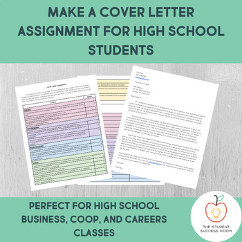 Preview of Make a Cover Letter Assignment for High School Students