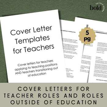Preview of Cover Letter Example Templates for Teachers