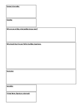 Preview of Cover Letter Graphic Organizer
