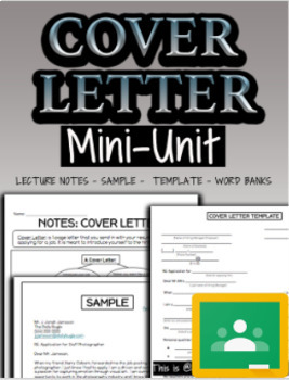 Preview of Cover Letter Mini-Unit - Special Education High School (Print/Google)