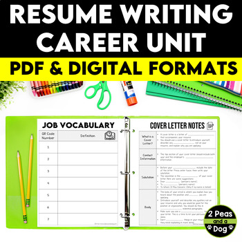 Preview of Cover Letter and Resume Writing Unit Career Lessons