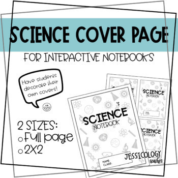 Preview of Cover Page for Interactive Science Notebooks