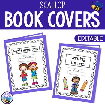 Editable Subject Book Covers - Scallop by Bee Happy | TPT