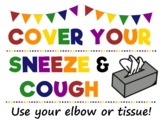 Cover Your Sneeze & Cough Health Poster Bathroom Sign