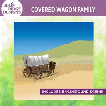 covered wagon train clipart