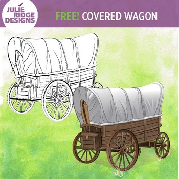 Preview of Covered Wagon Clip Art Freebie
