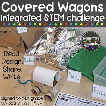 Preview of Covered Wagons and Geography of the Oregon Trail Integrated STEM Challenge