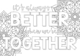 Covid 19 Back to School Coloring In - "Better Together"