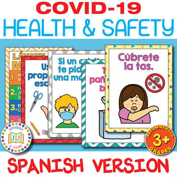 Preview of Covid-19 Classroom Posters (GR 3+) + Digital * Spanish Version *