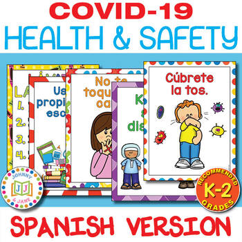 Preview of Covid-19 Classroom Posters (K-2) + Digital | Spanish Version