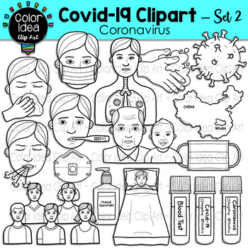 Covid-19 Clipart Set 2 ( Coronavirus ) by Color Idea | TpT