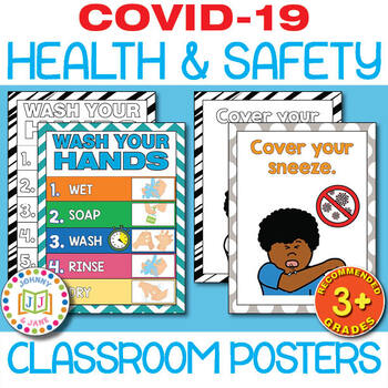 Preview of Covid-19 Classroom Posters-Health and Safety (GR 3+) + Digital