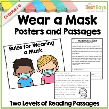 Preview of How to Wear a Mask Posters and Passages |  Back to School | Covid 19