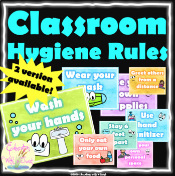 Preview of Covid Classroom Hygiene Rules Visuals Posters