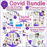 Covid Mask Wearing, Social Distancing, Virtual Learn Slide