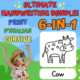 Cow 6in1 Bundle - Print D'Nealian Cursive Handwriting Work