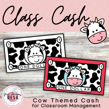Preview of Cow Class Cash: Themed Money for Classroom Economy