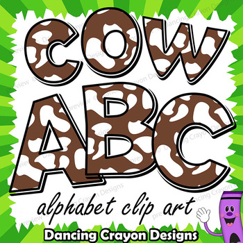 Preview of Cow Clip Art Alphabet Letters for Cover Pages and Bulletin Boards