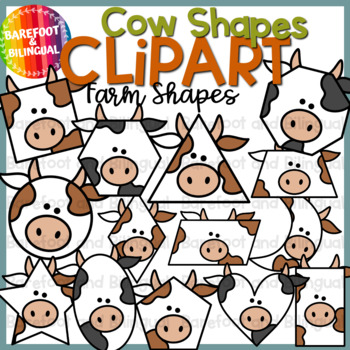 Preview of Cow Clip Art - Cow Shapes - Farm Animals Clipart