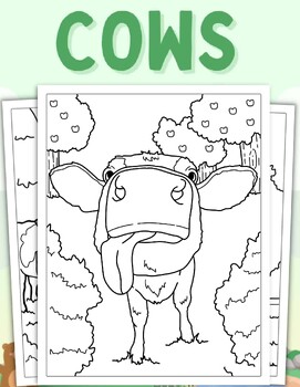 Preview of Cow Coloring Pages (PDF Printables)