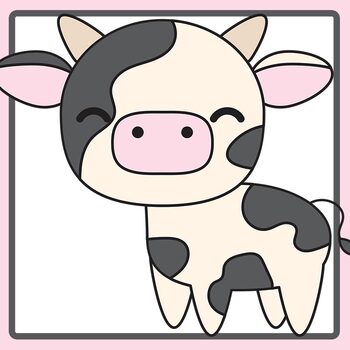 pink cow  Cute little drawings, Cute easy drawings, Cute animal