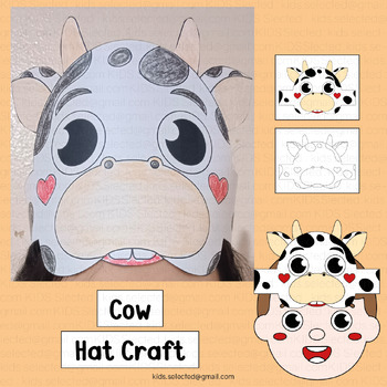Cow Hat Craft Farm Animals Activities Framer Crown Headband Writing ...