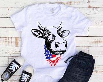 Cow Head Whit Scarf Us Flag Svg Not Today Heifer Farm 4th July Fourth 1293s