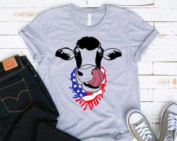 Download Cow Head Whit Scarf Us Flag Svg Not Today Heifer Farm 4th July Fourth 1302s
